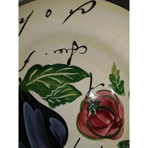 Antica Fornace AFA9 Italian Made Eggplant Pattern Serving Bowl Dinner Party - Picture 9 of 16